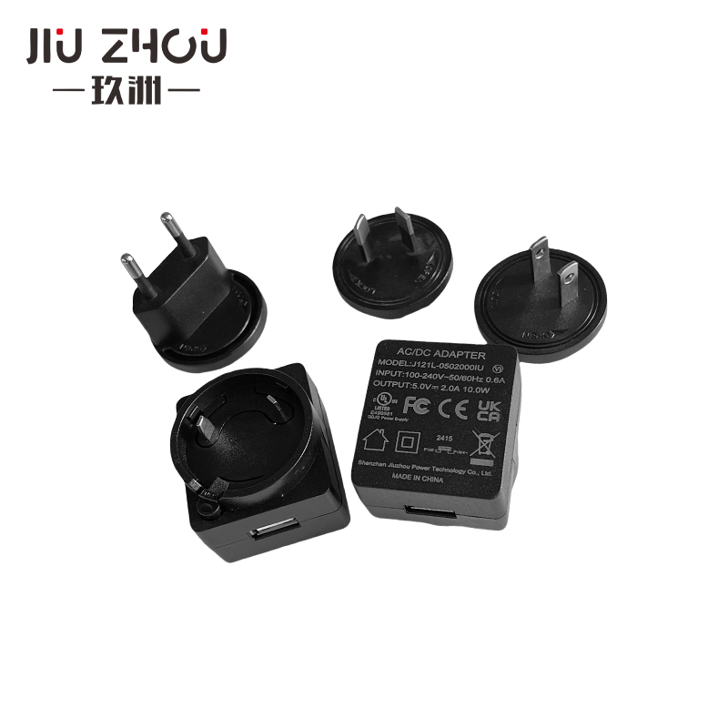 5v2a帶線轉(zhuǎn)換頭電源適配器可配中美日韓多國插腳過認(rèn)證充電器廠家